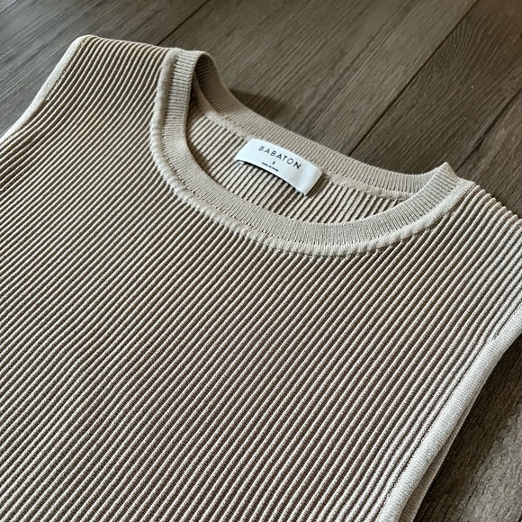 Aritzia Babaton - Sculpt Knit Muscle Cropped Tank - Fluent Taupe - Small - Picture 5 of 14